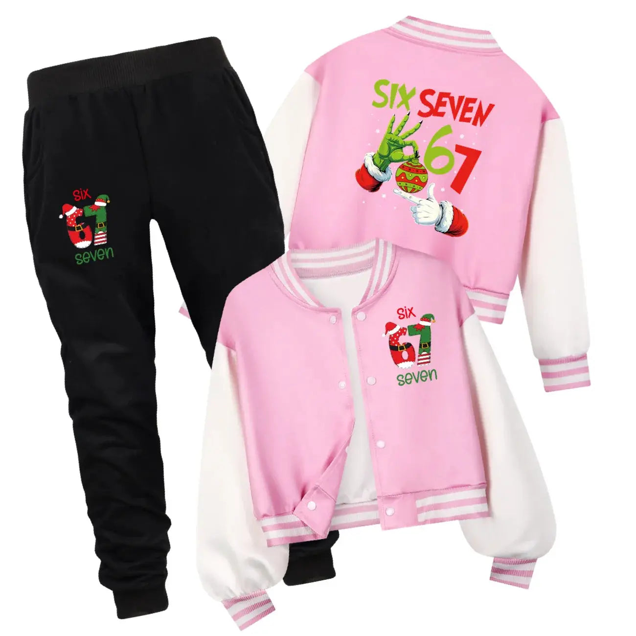 Children's Christmas Six Seven Baseball Hoodie Costume Uniform Casual Spring Autumn Wear for Boys And Girls by All Mart Bristol Ltd