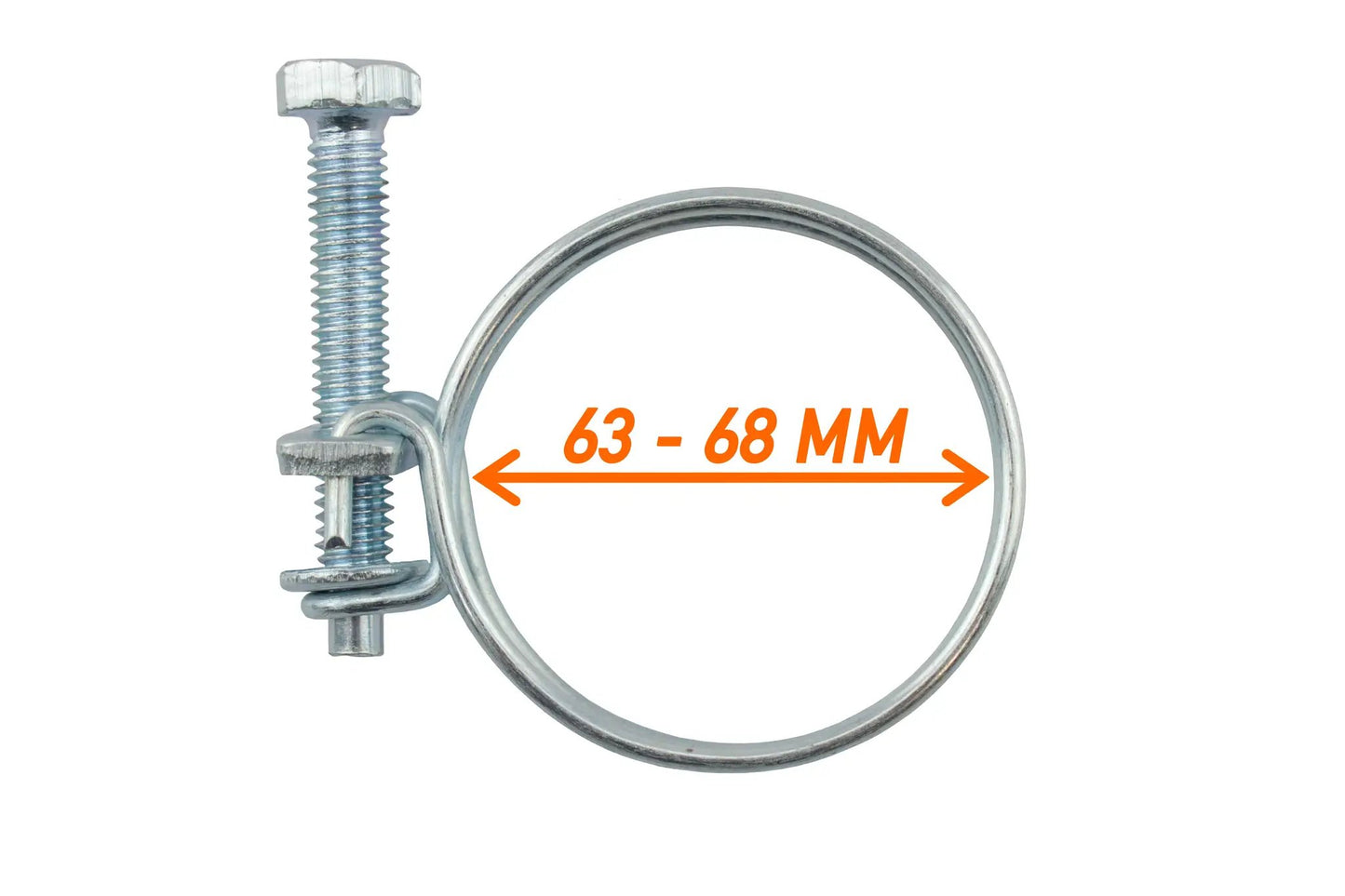 Double Wire Hose Clamp Galvanised 63mm-68mm by AP Supplies
