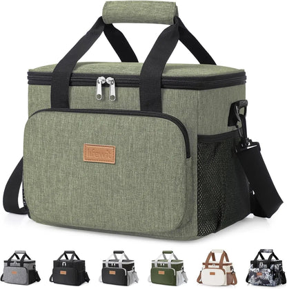 Stylish Black Insulated Lunch Bag - 9L Soft Cooler Tote for Adults, Perfect for 12 Cans by All Mart Bristol Ltd
