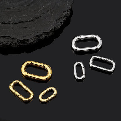 2pcs 18K Gold Plated Filled Oval Carabiner Necklace Clasps Spring Ring Pearl Enhancer Connector for DIY Jewelry Bracelet Making by All Mart Bristol Ltd