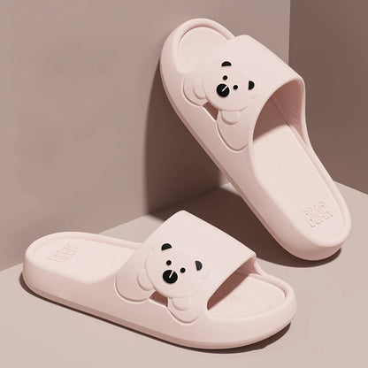 Slippers Bathroom Cartoon Bear Indoor Slippers For Women Lightweight Soft EVA Slides Woman Comfort Home Summer Bathroom Non Slip by All Mart Bristol Ltd