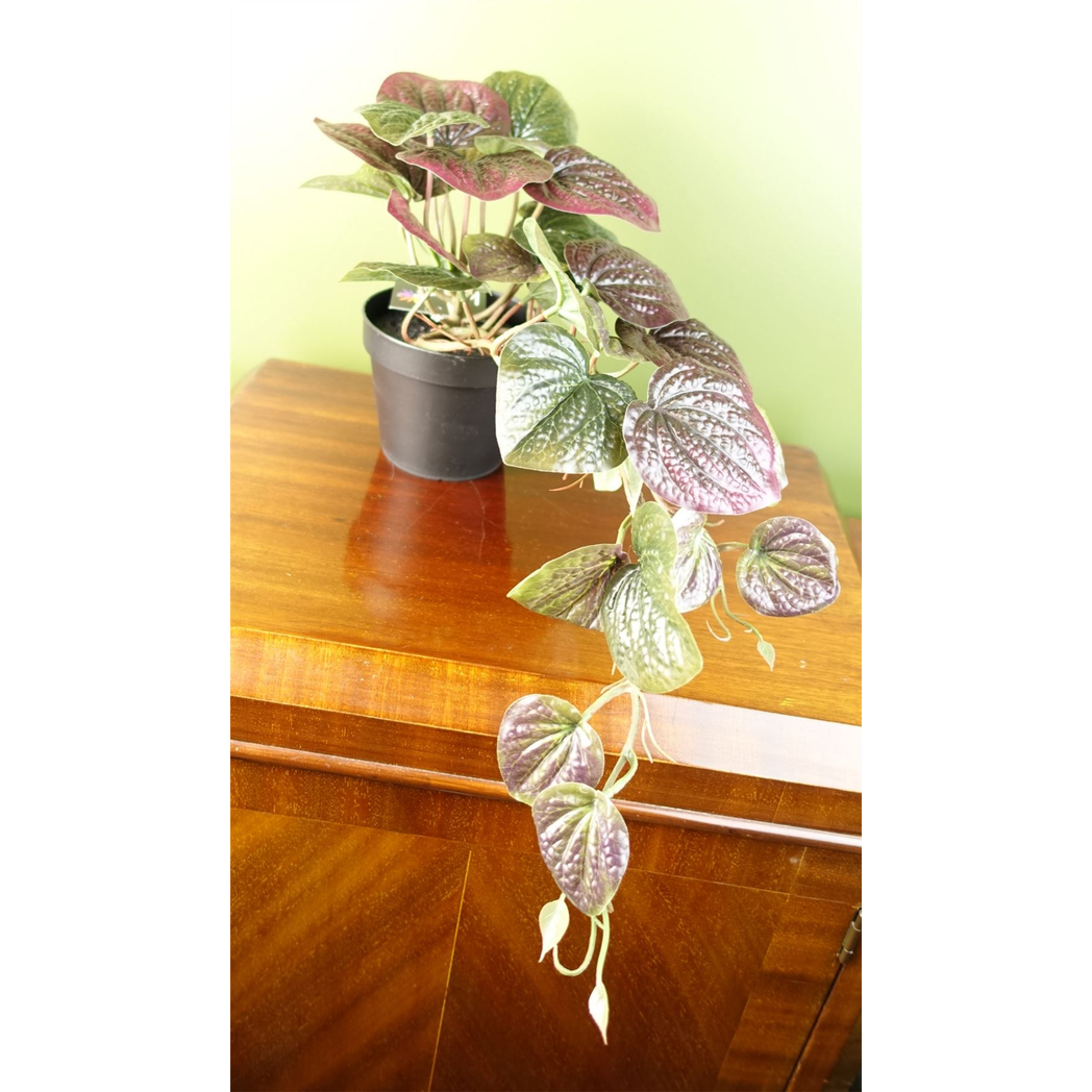 35cm Artificial Trailing Purple Potted Pothos Plant Realistic by Leaf