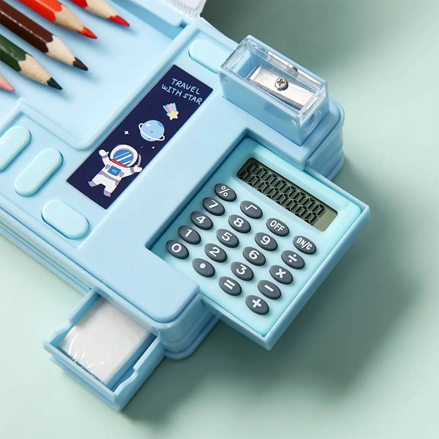 Plastic Stationery Organizer Box Unicorn Bear Astronaut Stationery Pencil Case School Gifts for Kids Teens Supplies by All Mart Bristol Ltd