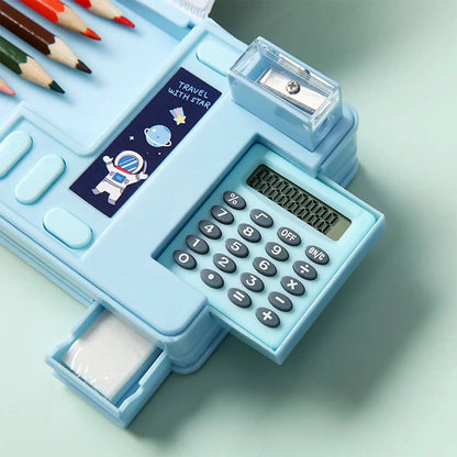 Plastic Stationery Organizer Box Unicorn Bear Astronaut Stationery Pencil Case School Gifts for Kids Teens Supplies by All Mart Bristol Ltd