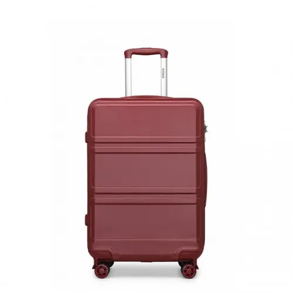 K1871-1L - Kono ABS 24 Inch Sculpted Horizontal Design Suitcase - Burgundy by All Mart Bristol Ltd
