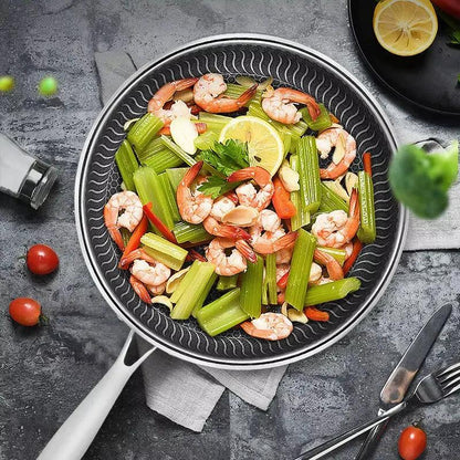 Whole Body Tri-Ply Stainless Steel Frying Pan 316 Stainless Steel Wok Pan Double-Sided Honeycomb Skillet Suitable for All Stove by All Mart Bristol Ltd