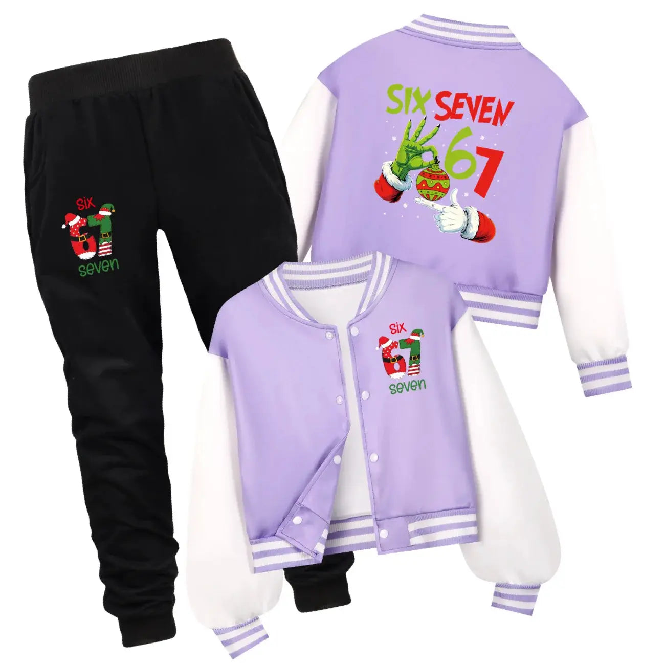 Children's Christmas Six Seven Baseball Hoodie Costume Uniform Casual Spring Autumn Wear for Boys And Girls by All Mart Bristol Ltd