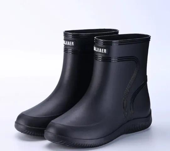 Cotton-padded Warm-keeping Fixed Velvet Rain Boots For Men And Women by Dropshipman