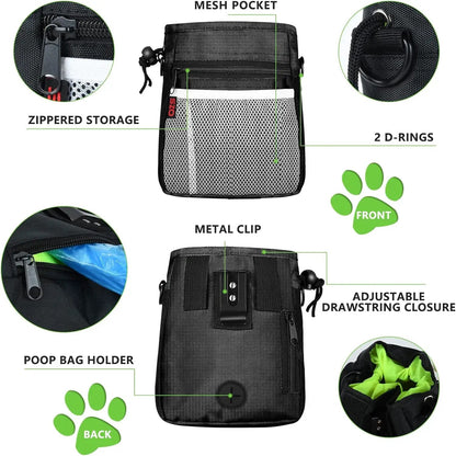 Stylish Versatile Dog Treat Pouch with 3 Wear Options & 2 Clickers - Ideal for Training with Waist Belt & Shoulder Strap by All Mart Bristol Ltd