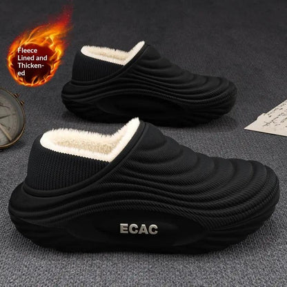 New Warm, Fleece-lined, Thickened Indoor House Slippers With Non-slip, Waterproof Soles by Dropshipman