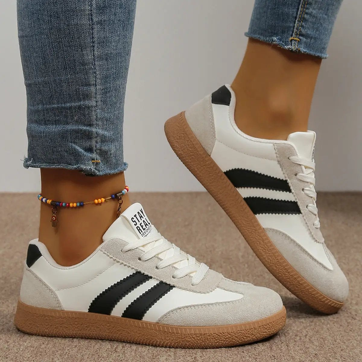 Fashionable Casual White Sneakers For Women by Dropshipman