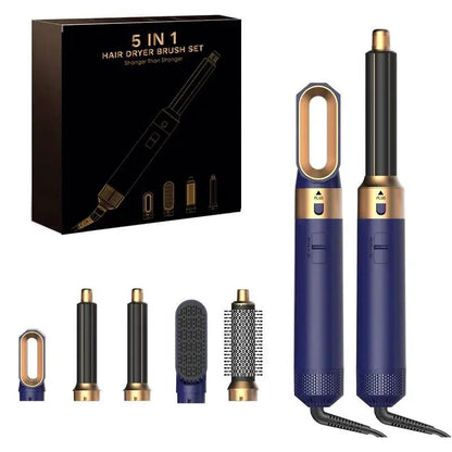 5 in 1 Hair Dryer Brush and Styler Kit Professional Hot Air Comb Curling Iron Hair Straightener for Volumizing and Styling by All Mart Bristol Ltd