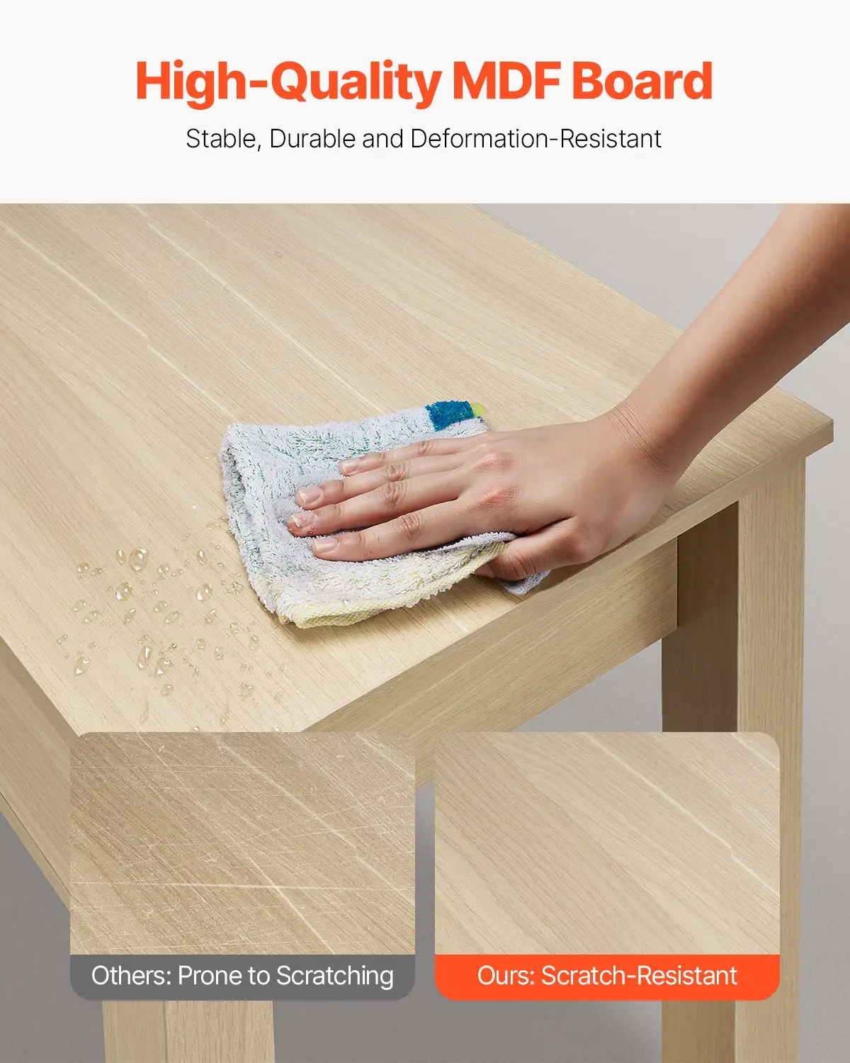 VEVOR Small Desk with Drawers, Kids Desk for Bedroom, Modern Simple Study Table for Drawing, Reading, Writing, Rectangle MDF Furniture Study Storage Table for Home, Office, Light Wood by All Mart Bristol Ltd