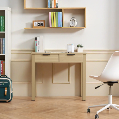 VEVOR Small Desk with Drawers, Kids Desk for Bedroom, Modern Simple Study Table for Drawing, Reading, Writing, Rectangle MDF Furniture Study Storage Table for Home, Office, Light Wood by All Mart Bristol Ltd