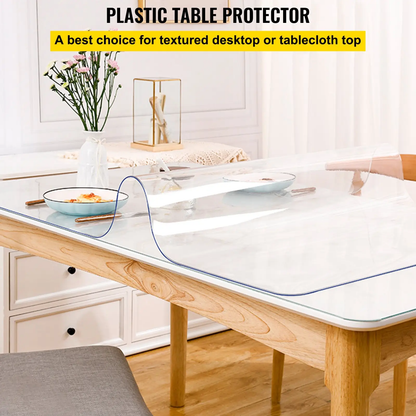 VEVOR Plastic Table Cover 40 x 72 Inch, 1.5 mm Thick Clear Table Protector, Rectangle Clear Desk Mat, Waterproof & Easy Cleaning for Office Dresser Night Stand by All Mart Bristol Ltd