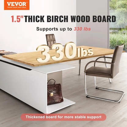 VEVOR Wood Table Top, 29.5" x 23.6" x 1.5", 330lb Load Capacity, Universal Solid One-Piece Maple Wood Desktop for Height Adjustable Electric Standing Desk Frame, Rectangular Countertop for Home Office by All Mart Bristol Ltd