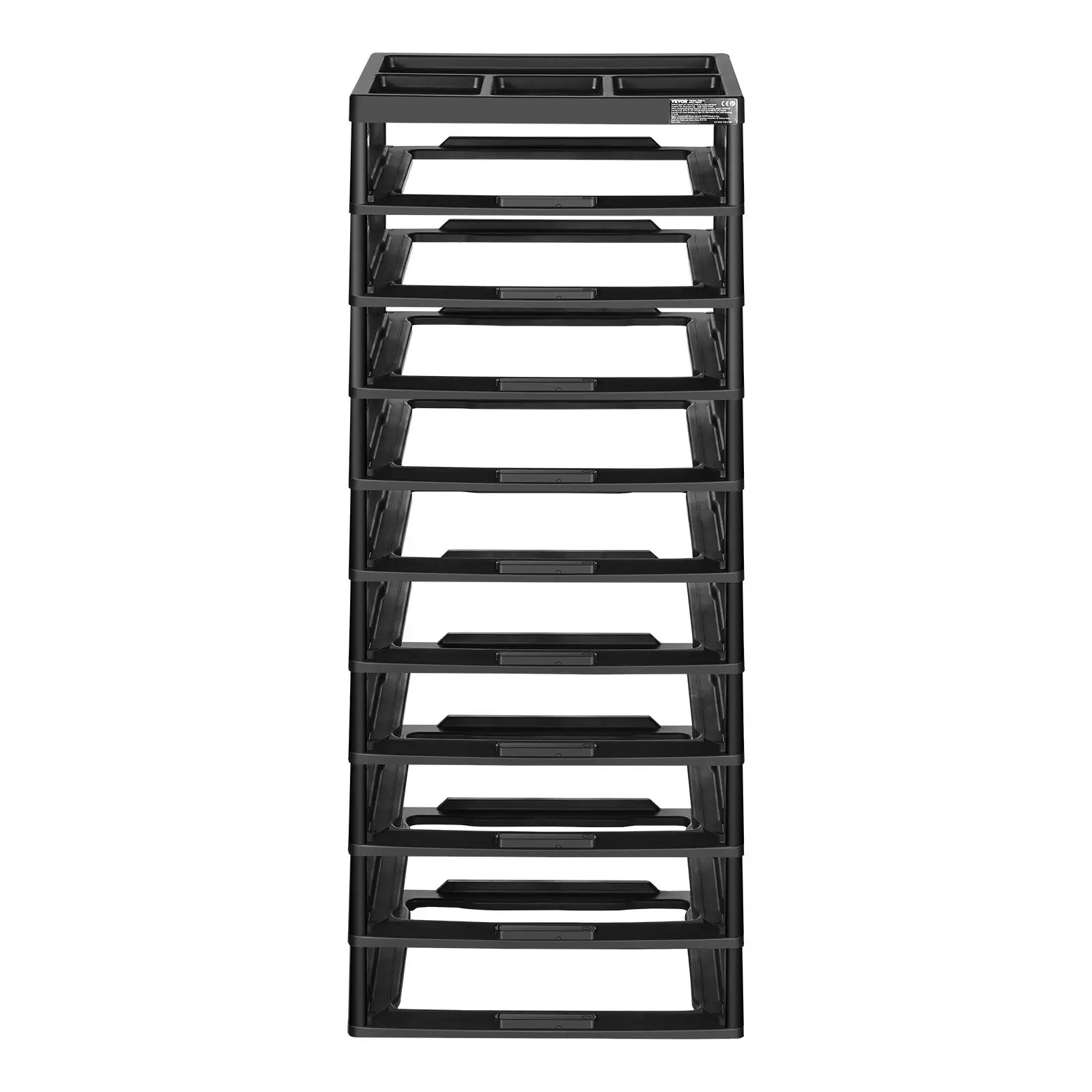VEVOR Plastic Storage Organizer, 10-Tier Large Capacity with Organizer Top, Black Frame Only, PP Material Multifunctional Scrapbook Storage, for Office Essentials Tools Arts and Crafts Supplies by All Mart Bristol Ltd