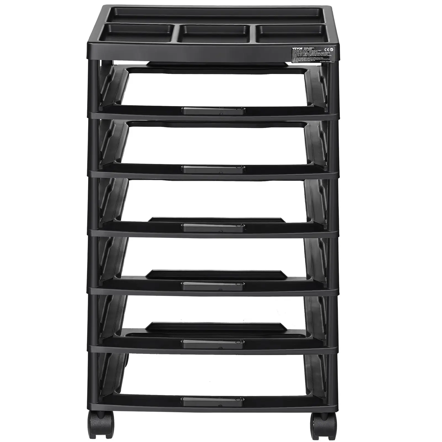 VEVOR Scrapbook Rolling Storage Cart, 6-Tier Large Capacity with Organizer Top, Black Frame with 4 Removable Wheels, PP Material Cart Only, Rolling Craft Storage for Office Arts and Crafts Supplies by All Mart Bristol Ltd