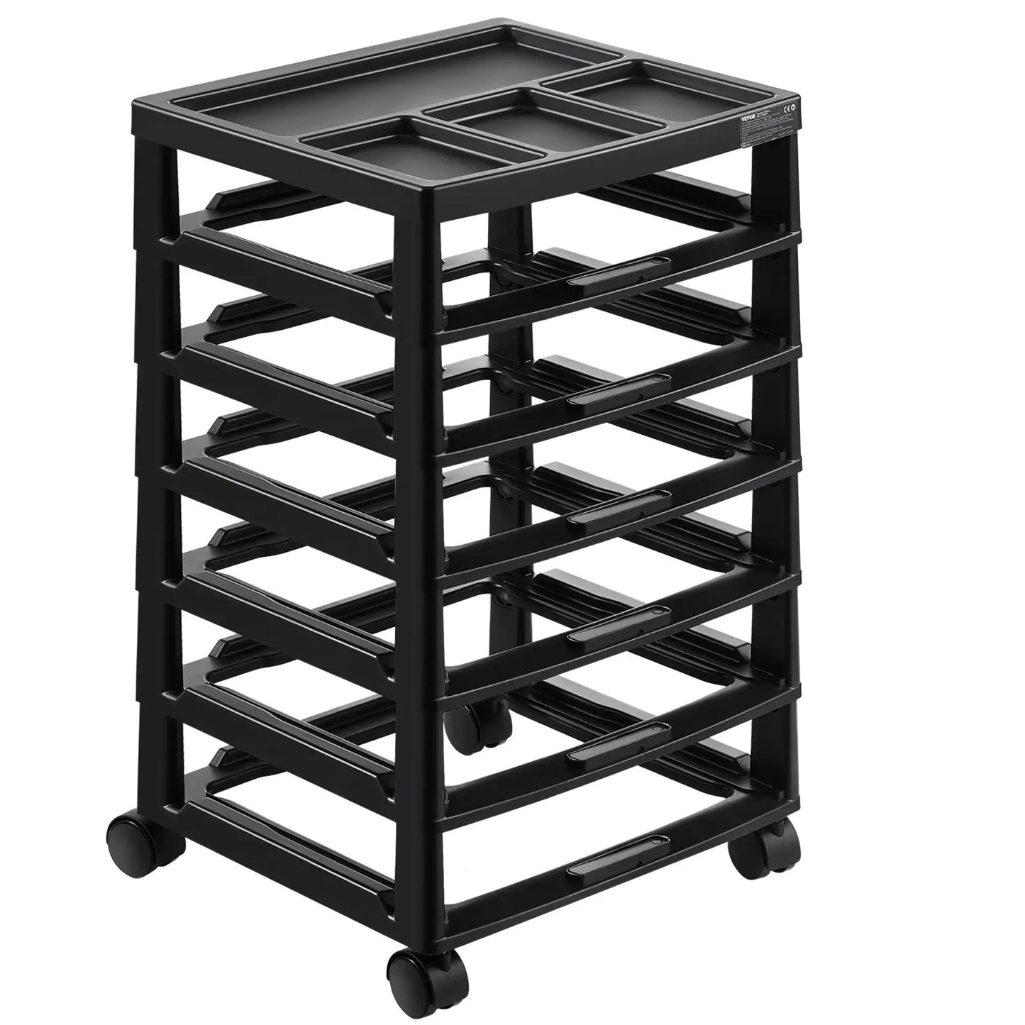 VEVOR Scrapbook Rolling Storage Cart, 6-Tier Large Capacity with Organizer Top, Black Frame with 4 Removable Wheels, PP Material Cart Only, Rolling Craft Storage for Office Arts and Crafts Supplies by All Mart Bristol Ltd
