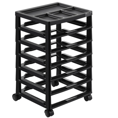VEVOR Scrapbook Rolling Storage Cart, 6-Tier Large Capacity with Organizer Top, Black Frame with 4 Removable Wheels, PP Material Cart Only, Rolling Craft Storage for Office Arts and Crafts Supplies by All Mart Bristol Ltd