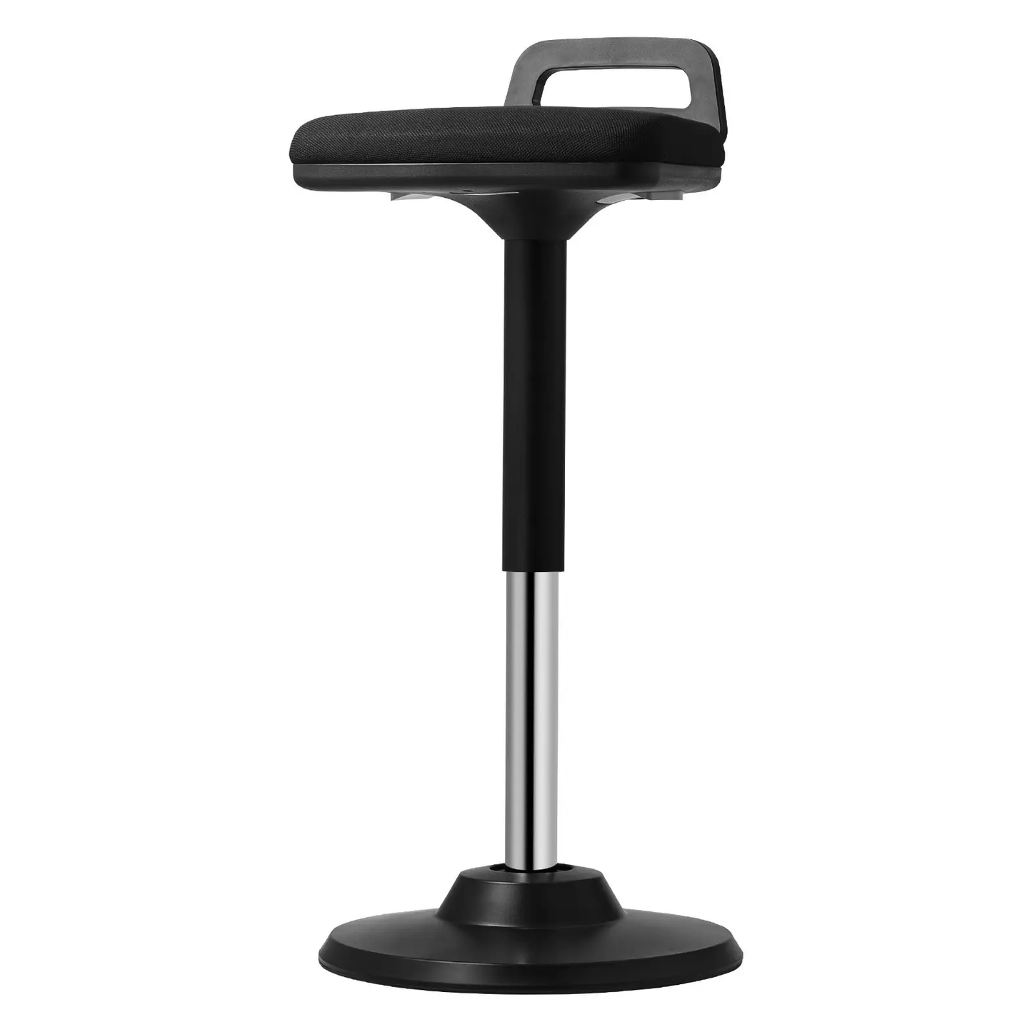 VEVOR Active Chair with Handle, Height-Adjustable (24.6-34.4") Wobble Chair Made of Elastic Fabric & 45 mm Foam, Ideal for Schools, Office and Home, 8° Tilt Angle, Age 12-18, Black by All Mart Bristol Ltd