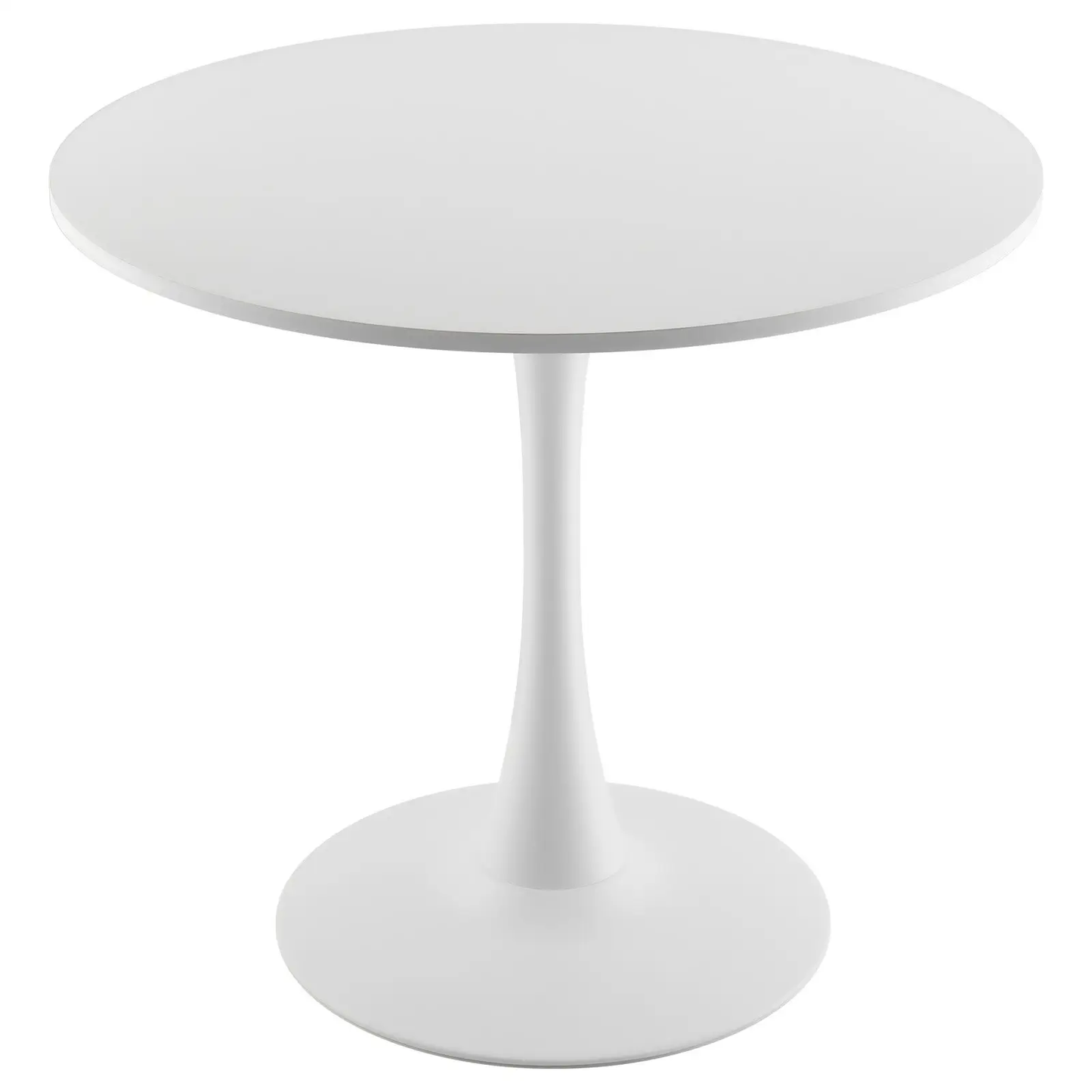 VEVOR Round Dining Table, 31.5 in Wood Table for 2-4 Person, Modern Circle Furniture, Leisure Coffee Office Tables with Pedestal Base in Tulip Design, for Home Kitchen Living Room, White(Only Table) by All Mart Bristol Ltd