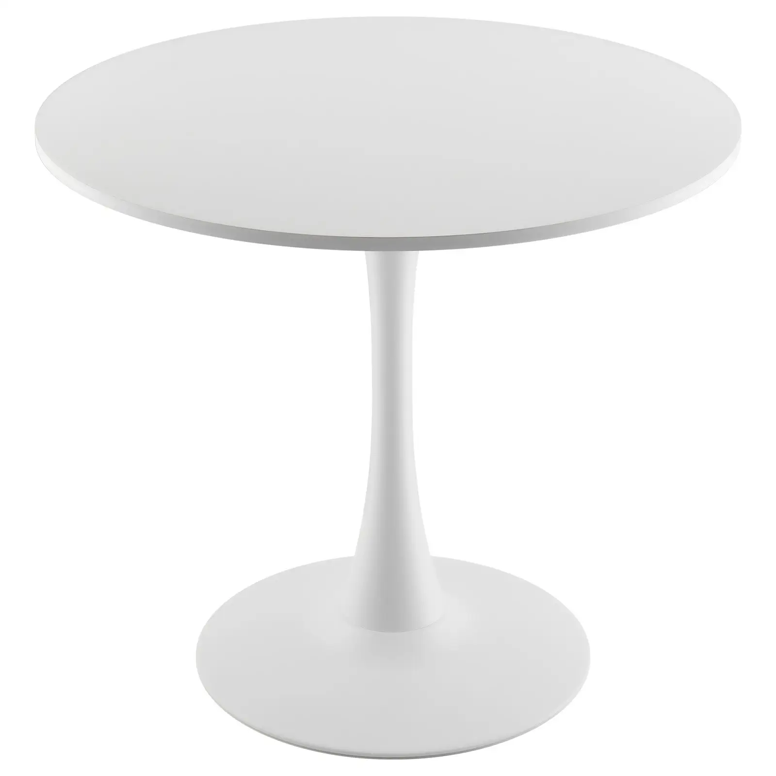 VEVOR Round Dining Table, 31.5 in Wood Table for 2-4 Person, Modern Circle Furniture, Leisure Coffee Office Tables with Pedestal Base in Tulip Design, for Home Kitchen Living Room, White(Only Table) by All Mart Bristol Ltd
