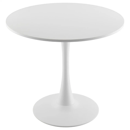 VEVOR Round Dining Table, 31.5 in Wood Table for 2-4 Person, Modern Circle Furniture, Leisure Coffee Office Tables with Pedestal Base in Tulip Design, for Home Kitchen Living Room, White(Only Table) by All Mart Bristol Ltd