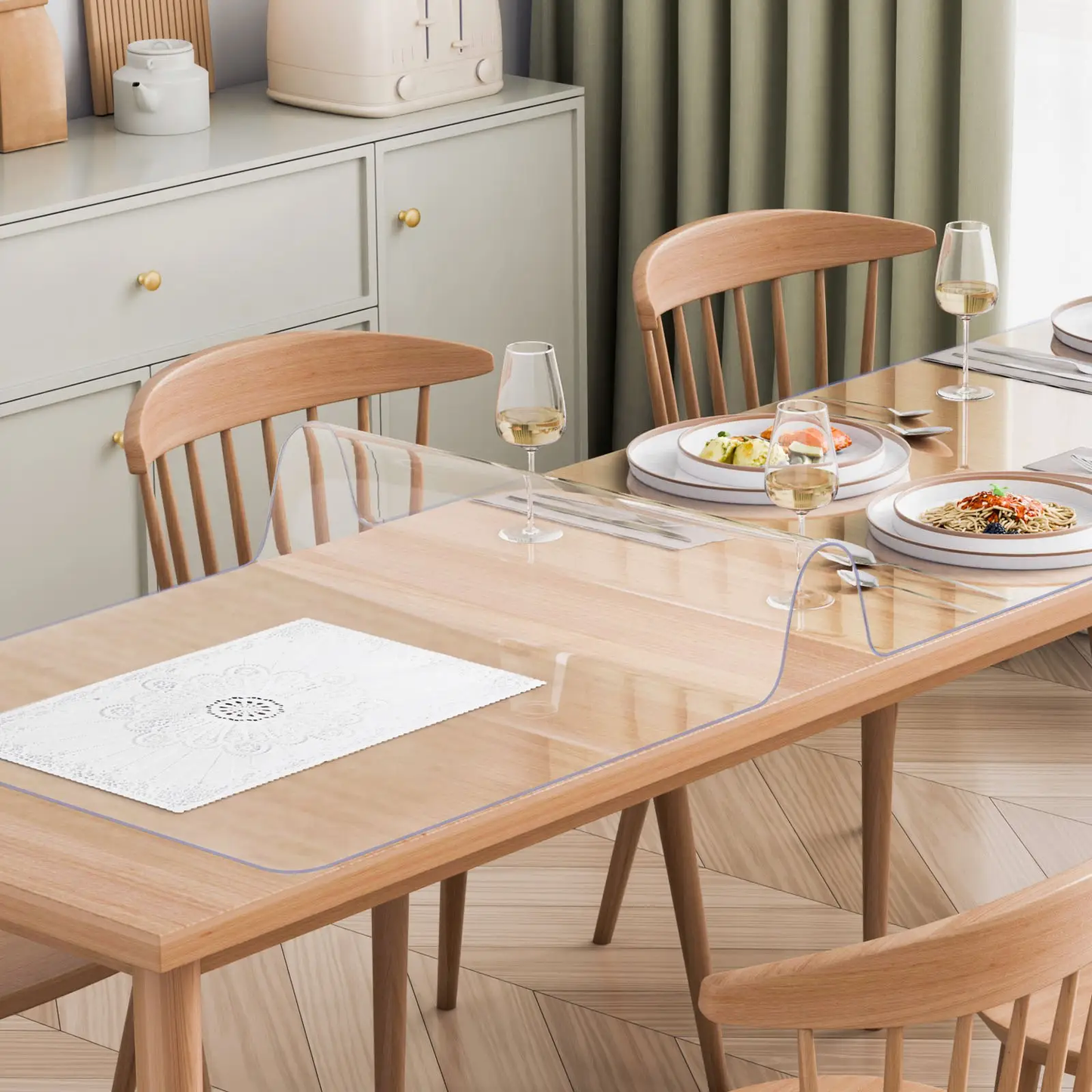 VEVOR Plastic Table Cover, 42 x 96 Inch 1.5 mm Thick Clear Table Protector, Rectangle PVC Desk Mat, Waterproof & Easy Cleaning Desk Pad Tablecloth, for Office Dresser Dining Room Table Night Stand by All Mart Bristol Ltd