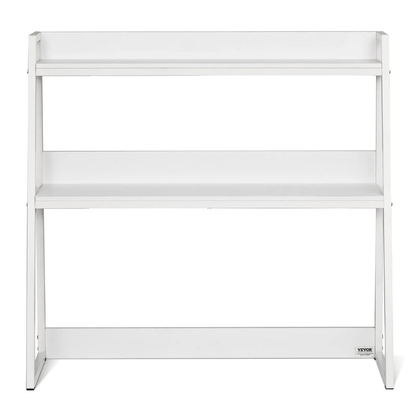 VEVOR Desktop Bookshelf, 2-Tier Desktop Storage Organizer, 37.4" x 12.6" x 35.4" Office Desk Storage Rack Display Shelf, Desktop Bookshelf Hutch with Anti-Slip Feet Pads, for Office, Home & Dorm, White by All Mart Bristol Ltd
