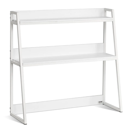 VEVOR Desktop Bookshelf, 2-Tier Desktop Storage Organizer, 37.4" x 12.6" x 35.4" Office Desk Storage Rack Display Shelf, Desktop Bookshelf Hutch with Anti-Slip Feet Pads, for Office, Home & Dorm, White by All Mart Bristol Ltd