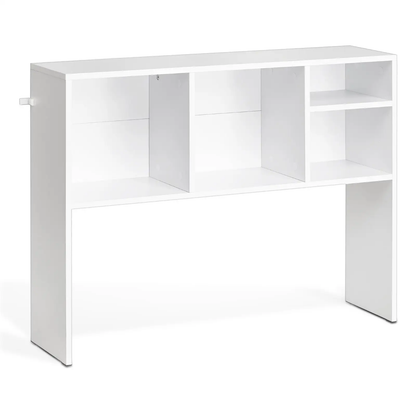 VEVOR Desktop Bookshelf, 1-Tier Desktop Storage Organizer, 37" x 9.4" x 28.7" Office Storage Rack Wood Display Shelf, Desktop Bookshelf Hutch with Anti-Slip Feet Pads, for Office, Home & Dorm, White by All Mart Bristol Ltd