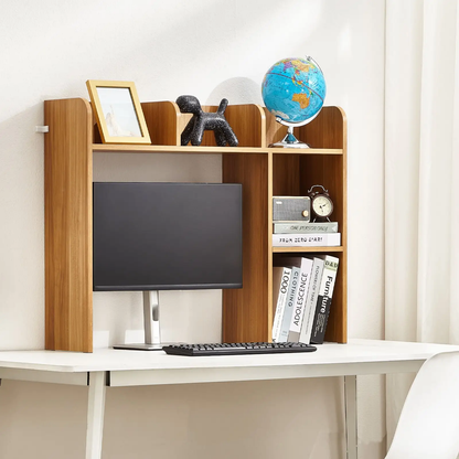 VEVOR Desktop Bookshelf, 2-Tier Wood Desktop Storage Organizer, 37.2" x 9.5" x 28.9" Office Storage Rack Wood Display Shelf, Desktop Bookshelf Hutch with Anti-Slip Feet Pads, for Office, Home & Dorm by All Mart Bristol Ltd