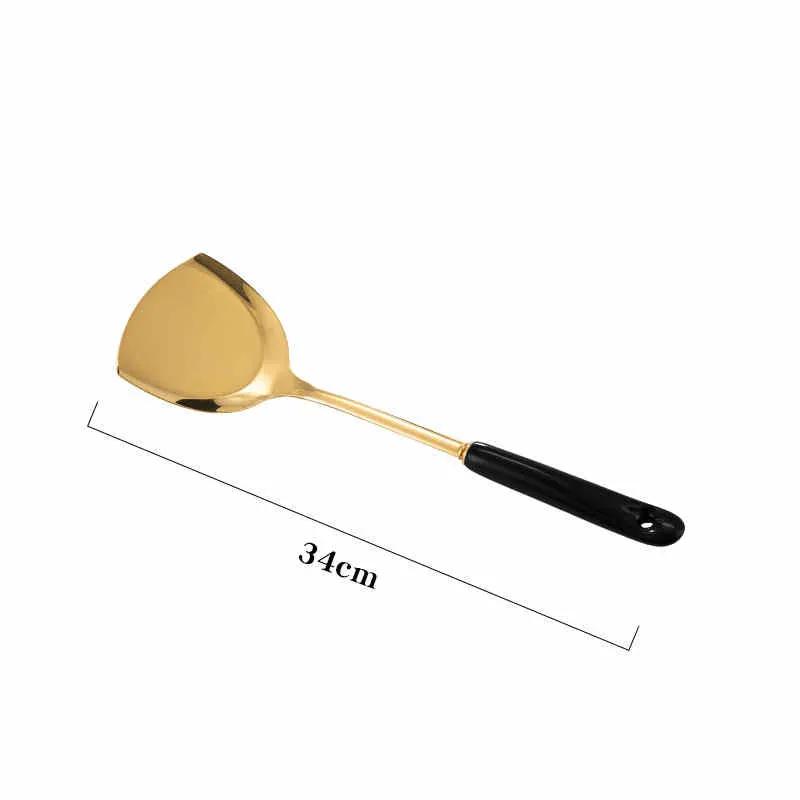 Nordic Stainless Steel Kitchen Utensils Spatula Ceramic Handle by Dropshipman