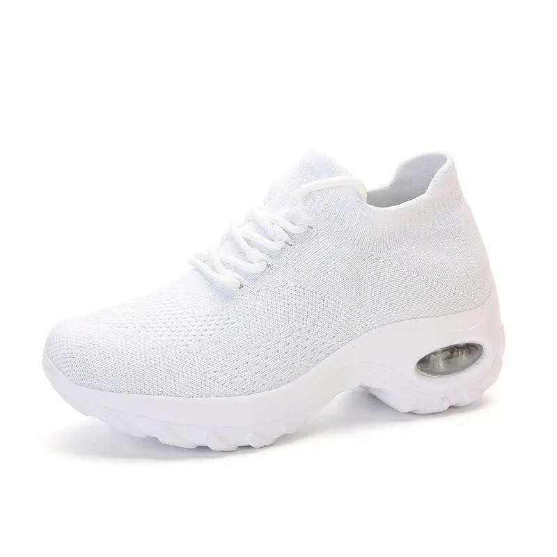 Plus-size Womens Flyknit Breathable Sneakers by Dropshipman