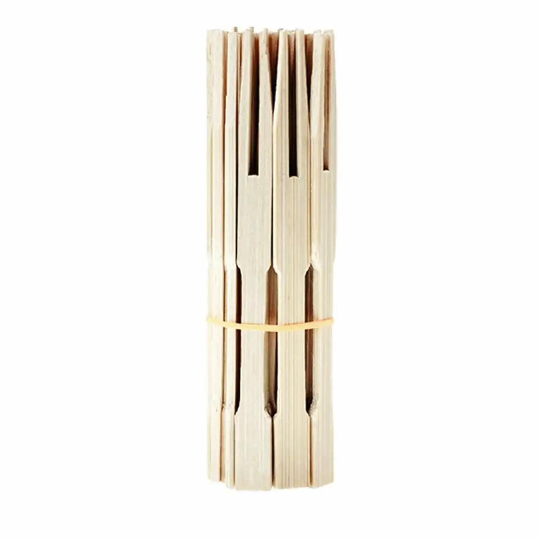 ECO Connection Pack Of 50 Disposable Natural Bamboo Skewer Forks by Aquarius