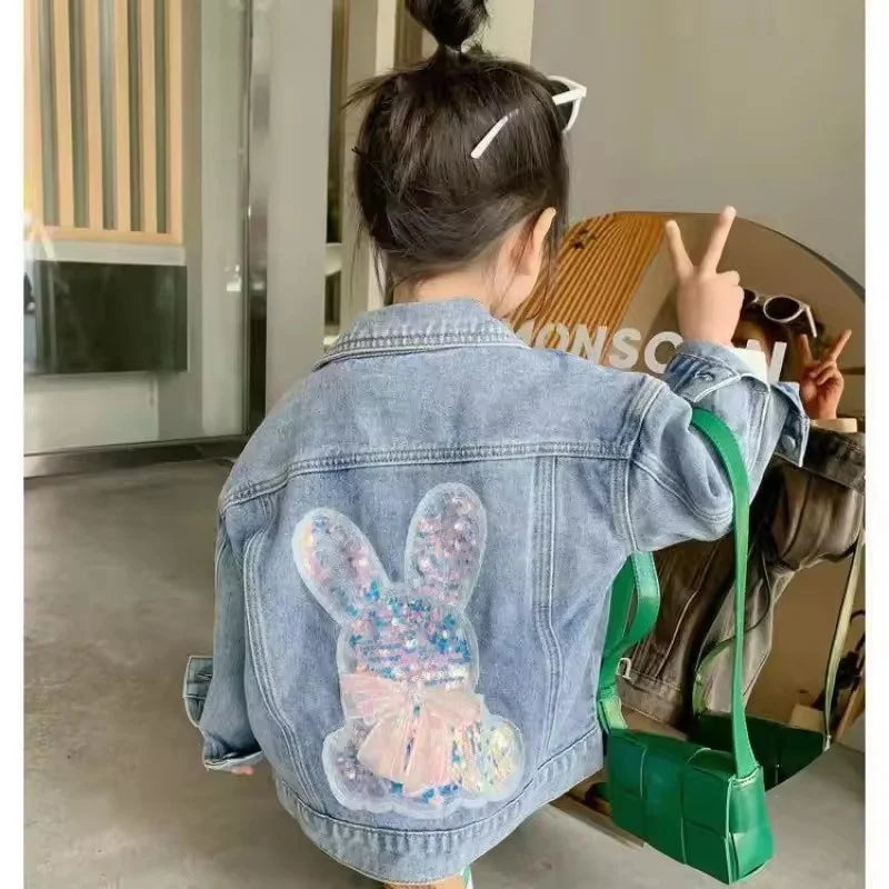 Baby Girls Denim Coat Children's Fashion Jacket Spring Kids Casual Outerwear Autumn Teens Loose Button Clothes 2-10 Years Old by All Mart Bristol Ltd