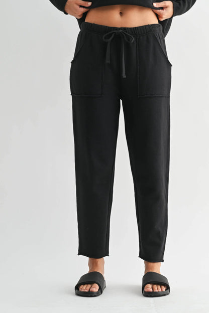 Coastal Luxe Cotton Relaxed Fit Lounge Trousers – Black by Me & I