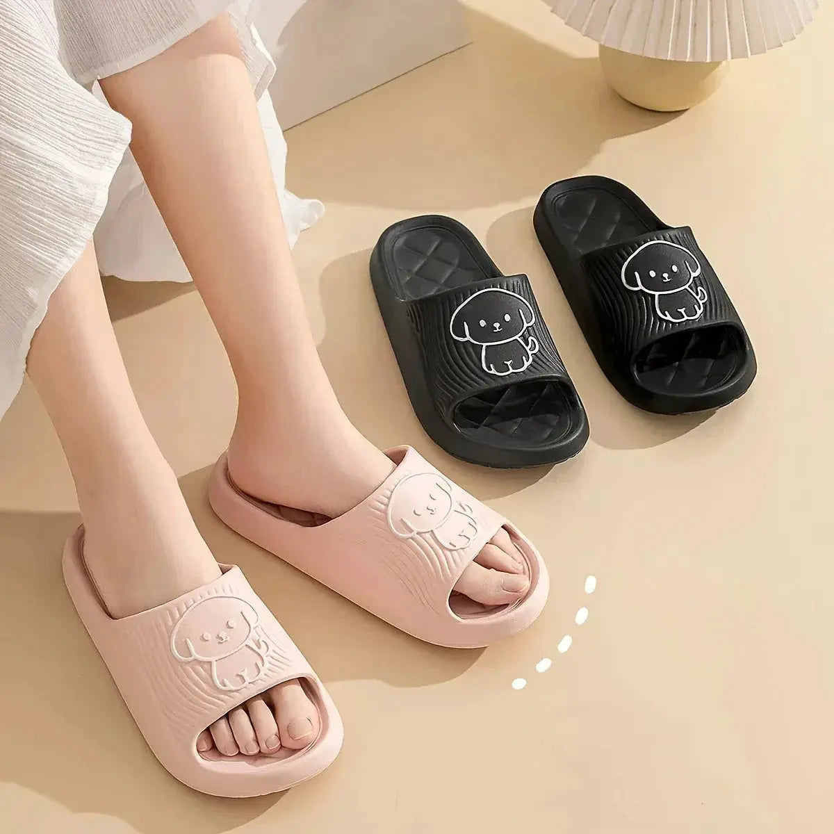 Cute Carton Slippers Bathroom Slippers Cloud Cushion Slides Summer Soft Thick Platform Home Men Indoor Non-slip Flat Flip Flops by All Mart Bristol Ltd