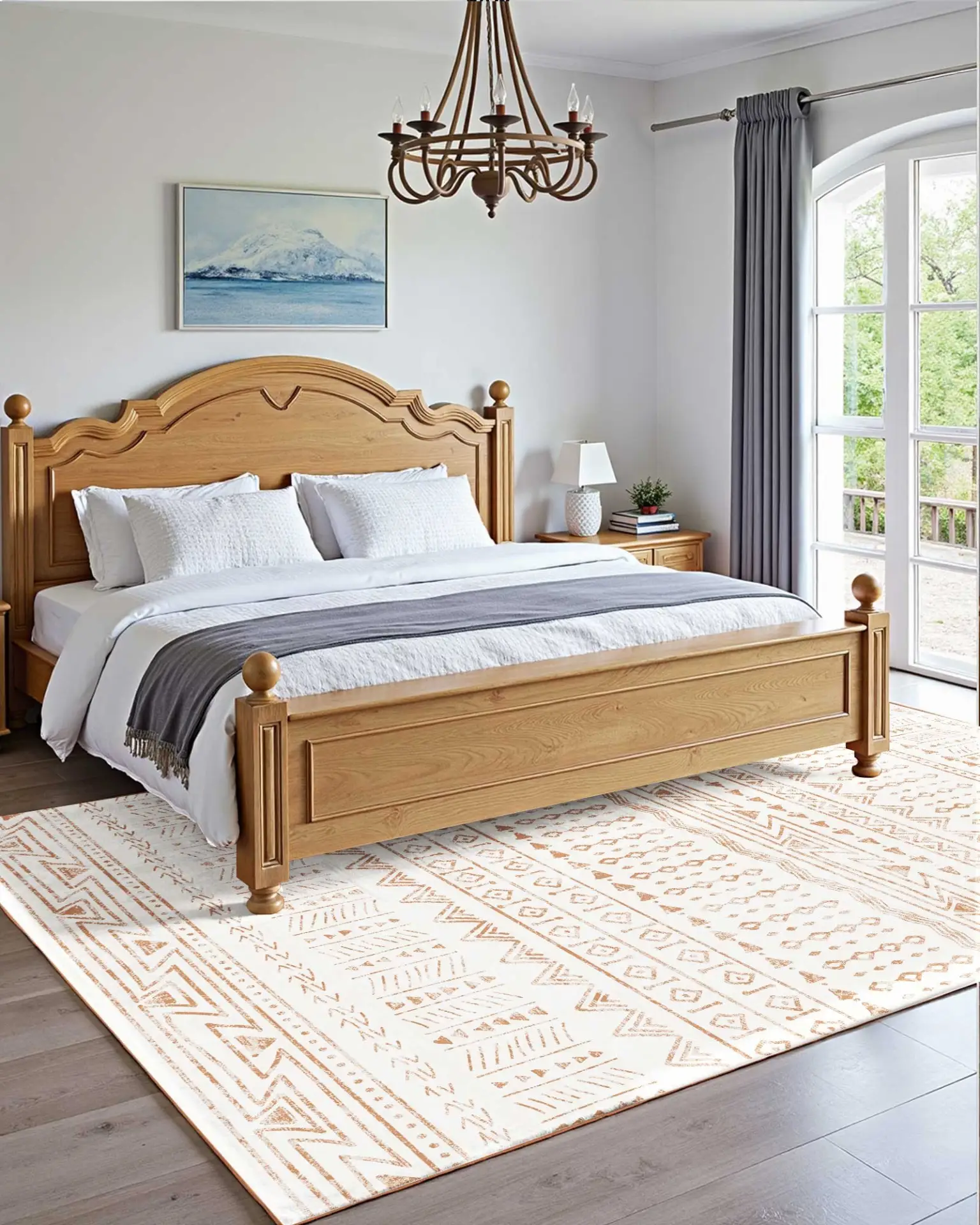 VEVOR Area Rug, 6 x 9 ft Large Washable Rug, Non-Slip and Tear-Resistant Soft Carpet, Pet Friendly Modern Area Rugs, Indoor Mat for Bedroom, Office, Living Room, Entryway, Beige by All Mart Bristol Ltd