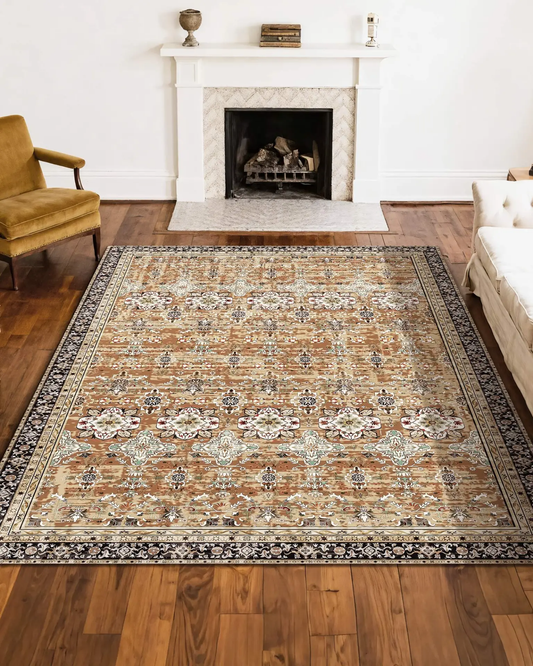 VEVOR Area Rug, 8 x 10 ft Large Washable Rug, Non-Slip and Tear-Resistant Soft Carpet, Pet Friendly Vintage Area Rugs, Indoor Mat for Bedroom, Living Room, Office, Brown Green by All Mart Bristol Ltd