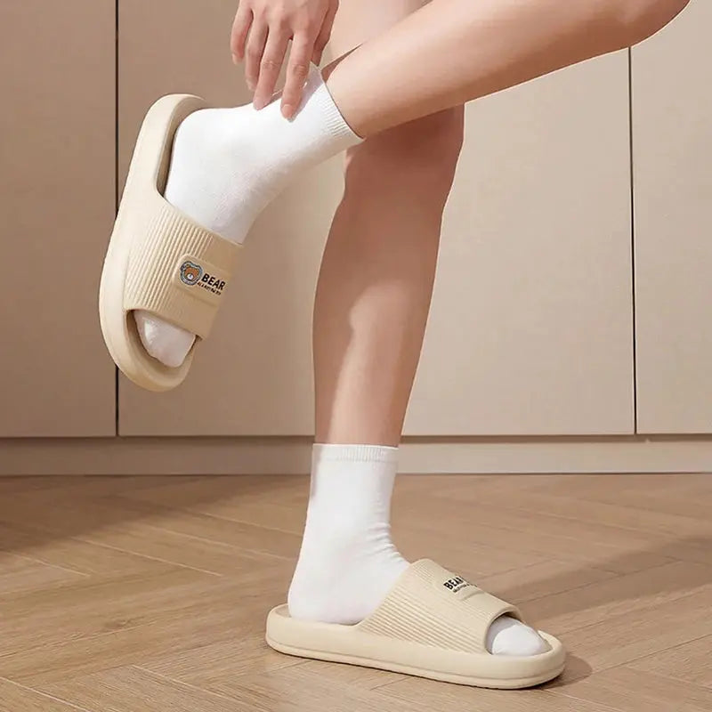 Lightweight Soft Sole Home Slippers Women Indoor Comfortable Platform Cloud Slippers Woman Non Slip Couple Bathroom Slides Shoes by All Mart Bristol Ltd