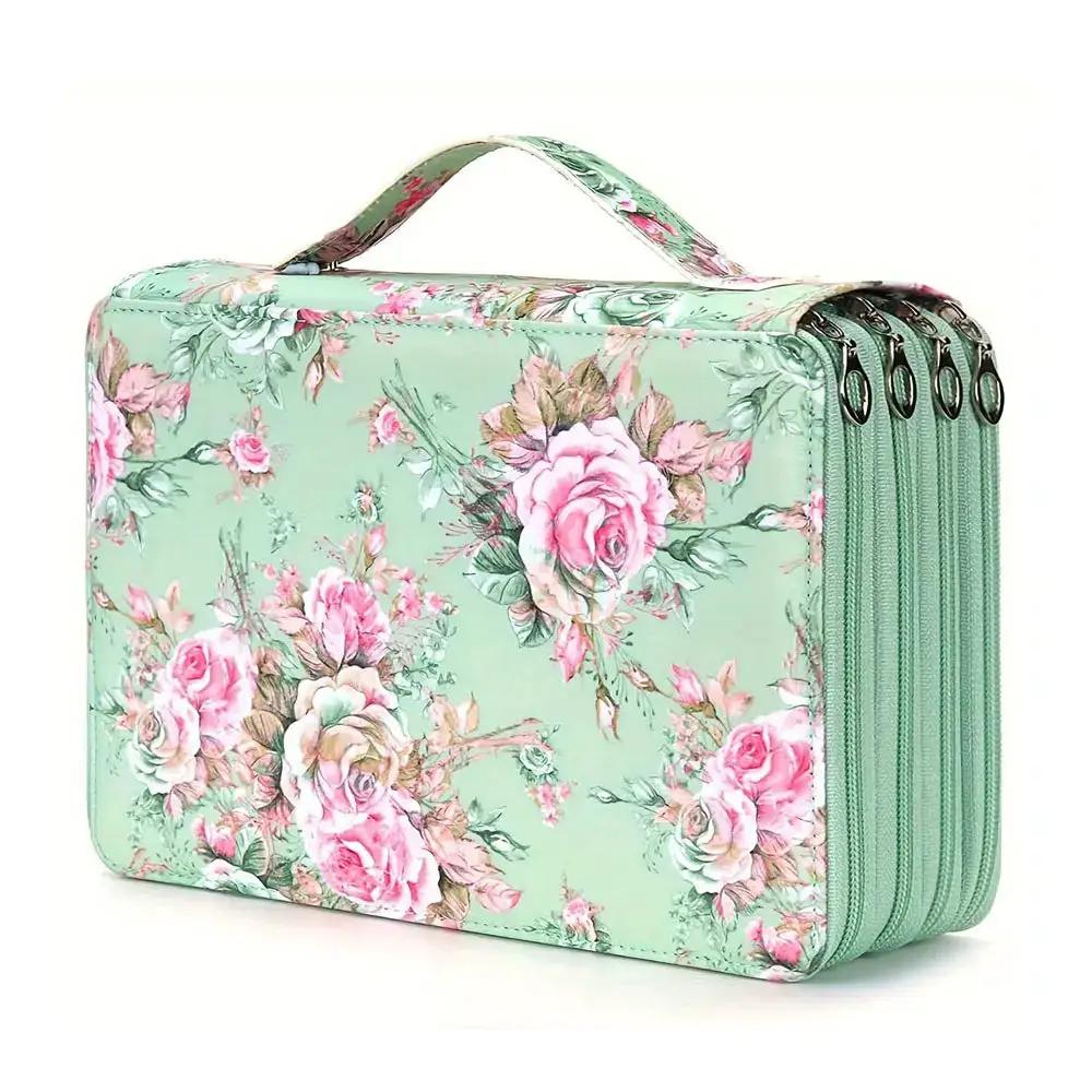 200 Hole Portable Canvas Pencil Case, Pencil Stationery Shockproof Storage Bag, Large Capacity Stationery Box by All Mart Bristol Ltd