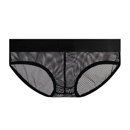 【GWH_60】Men's Underwear Mesh Rainbow Waistband Briefs Sheer Sexy Underpants by All Mart Bristol Ltd