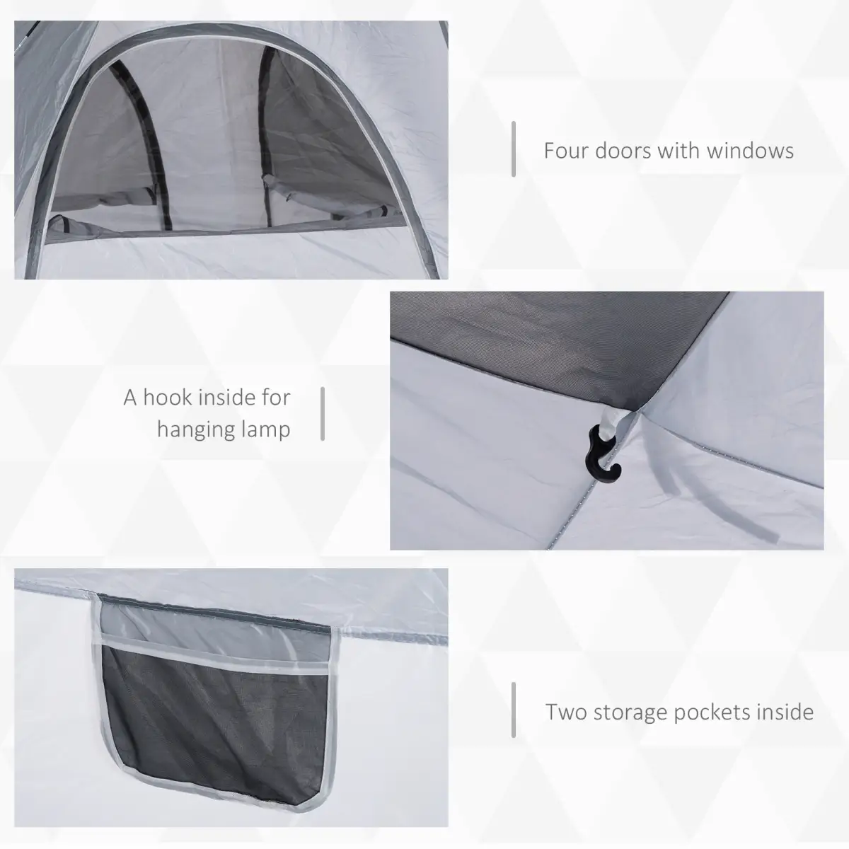 Outsunny Four Man Pop Up Tent Automatic Camping Backpacking Dome Shelter, Green by Outsunny