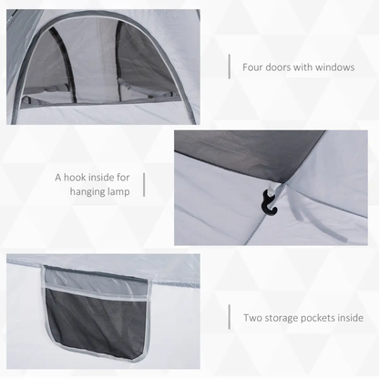 Outsunny Four Man Pop Up Tent Automatic Camping Backpacking Dome Shelter, Green by Outsunny