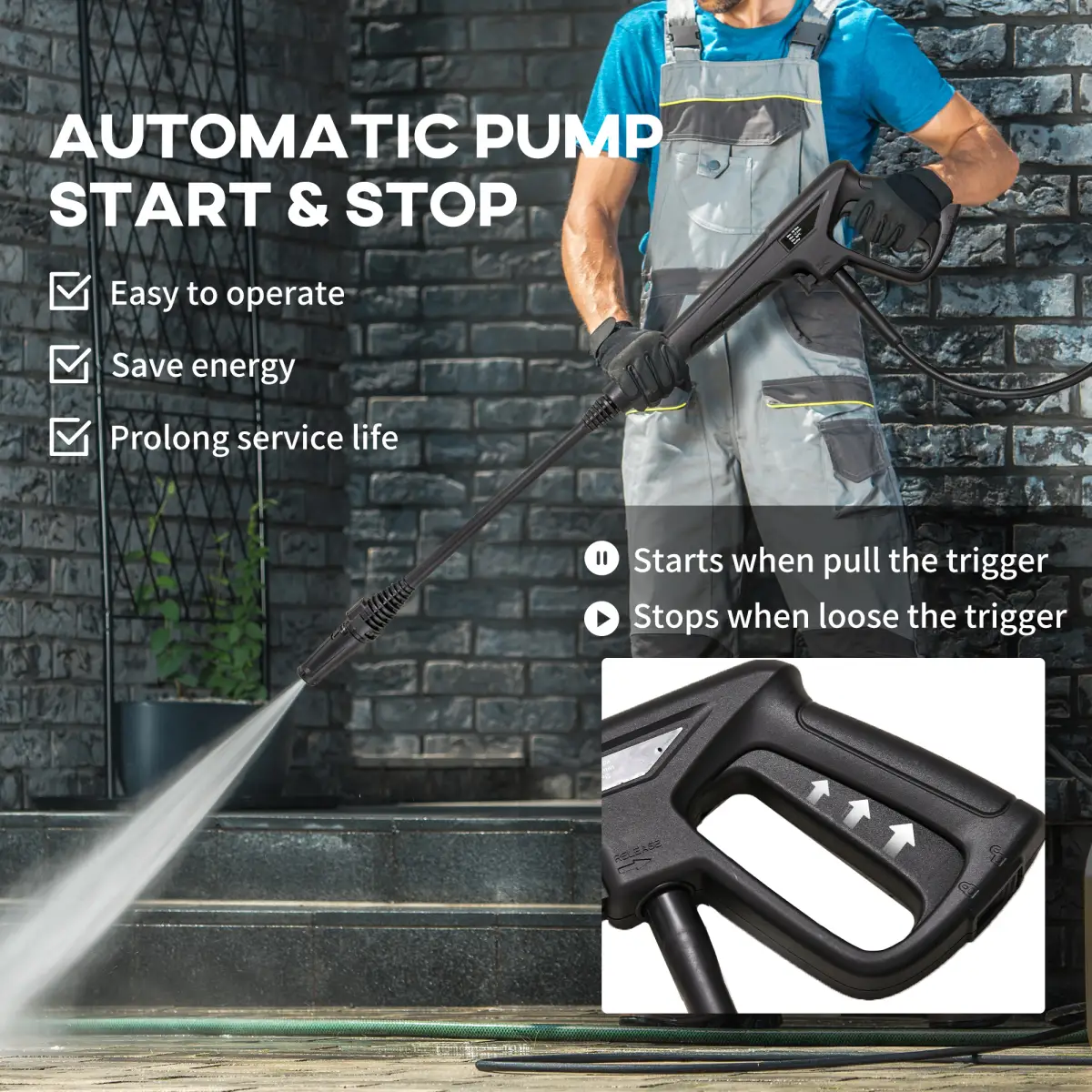 DURHAND High-Performance Power Washer 1800W, 150 Bar, 510 L/h, for Garden, Car by DURHAND