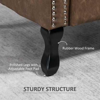 Chesterfield-style Wing Back Armchair Tufted Accent Chair Brown by HOMCOM