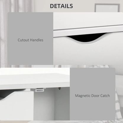 Modern Storage Cabinet Organizer with 4 Drawers and 1 Shelf, White by HOMCOM