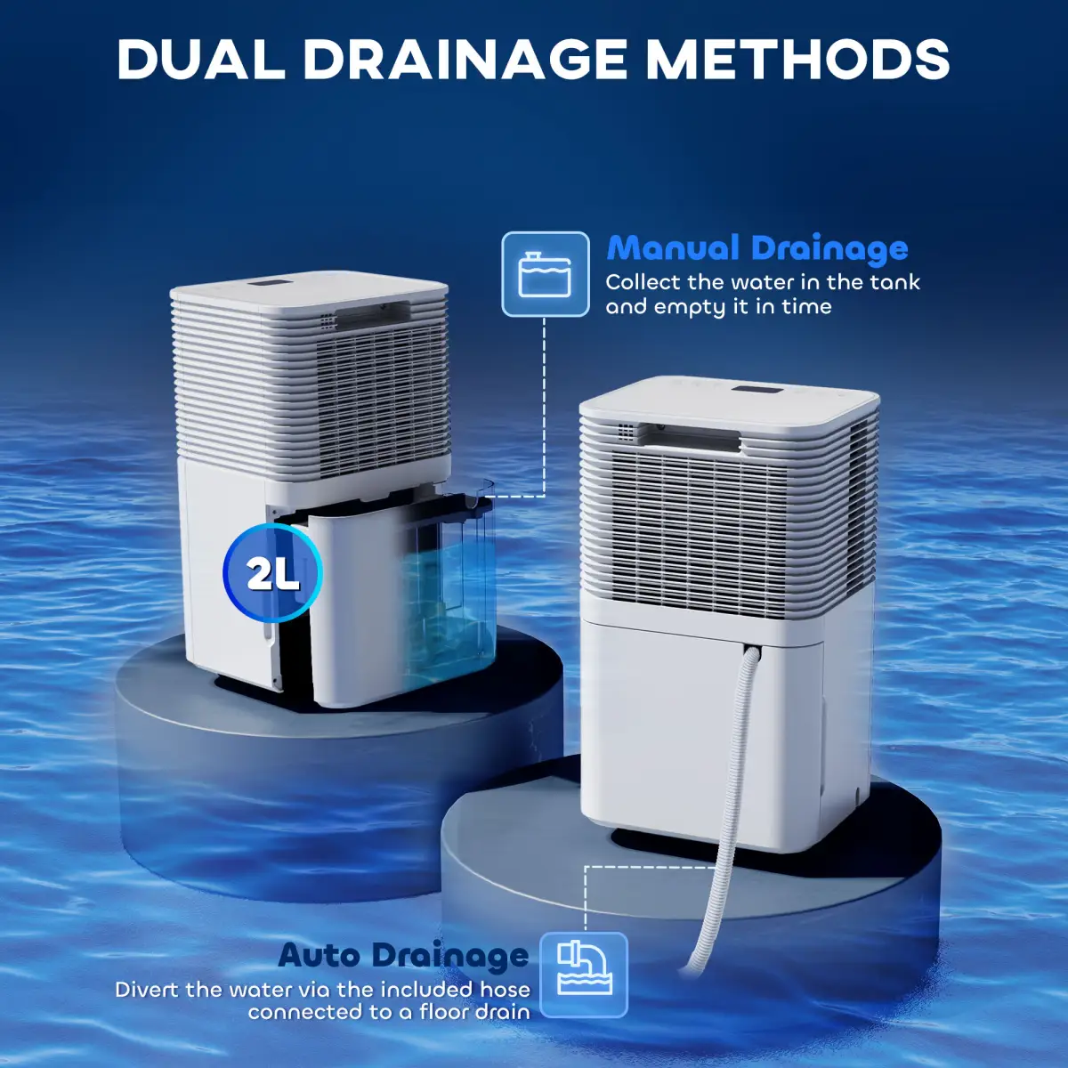 10L/Day 2000ML Portable Quiet Dehumidifier Home Laundry Room Electric Moisture by HOMCOM